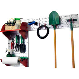 Pegboard Garden Tool Board Organizer, Galvanized Red, 48" X 32" X 9"