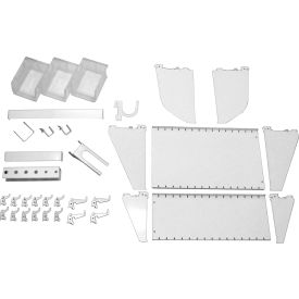Wall Control Slotted Tool Board Workstation Accessory Kit For Pegboard & Slotted Tool Board, White