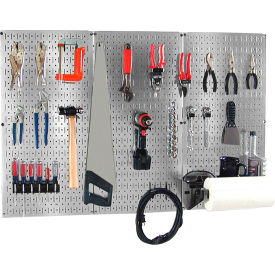 Pegboard Basic Tool Organizer Kit, Galvanized Black, 48" X 32" X 9"