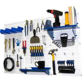 Pegboard Standard Tool Storage Kit, White/Blue, 48" X 32" X 9"