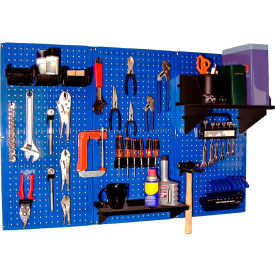 Pegboard Standard Tool Storage Kit, Blue/Black, 48" X 32" X 9"