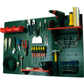 Pegboard Standard Tool Storage Kit, Green/Red, 48" X 32" X 9"