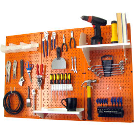 Pegboard Standard Tool Storage Kit, Orange/White, 48" X 32" X 9"