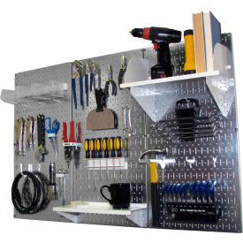 Pegboard Standard Tool Storage Kit, Galvanized White, 48" X 32" X 9"