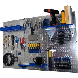 Pegboard Standard Tool Storage Kit, Galvanized Blue, 48" X 32" X 9"