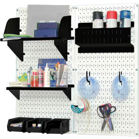 Wall Control Pegboard Hobby Craft Organizer Storage Kit, White/Black, 32" X 32" X 9"
