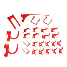 Slotted Pegboard 26 pc Hook Kit, Red