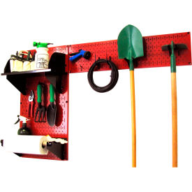 Pegboard Garden Tool Board Organizer, Red/Black, 48" X 32" X 9"