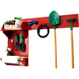 Pegboard Garden Tool Board Organizer, Red, 48" X 32" X 9"