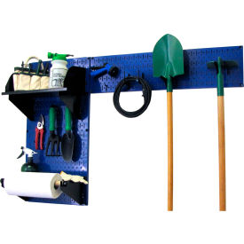Pegboard Garden Tool Board Organizer, Blue/Black, 48" X 32" X 9"