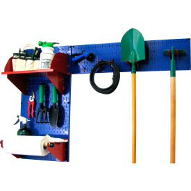 Pegboard Garden Tool Board Organizer, Blue/Red, 48" X 32" X 9"