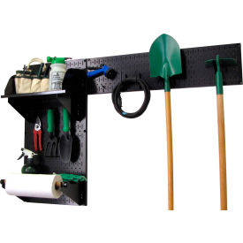 Pegboard Garden Tool Board Organizer, Black, 48" X 32" X 9"