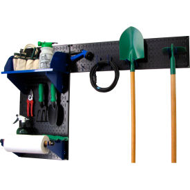Pegboard Garden Tool Board Organizer, Black/Blue, 48" X 32" X 9"