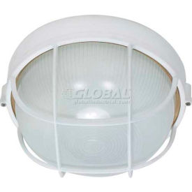 1 Light-Die Cast Bulk Head, Frosted Diffuser, Semi Gloss White, 10"W