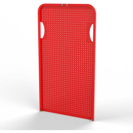 Round-Peg Pegboard End Panel for Modular A-Frame Bin Cart, Red
