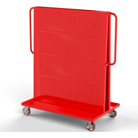 Modular A-Frame Bin Cart with 2 Round-Peg Panels 48"W x 30"D x 62"H, Red