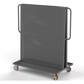 Modular A-Frame Bin Cart with 2 Round-Peg Pegboard Panels 48"W x 30"D x 62"H, Gray