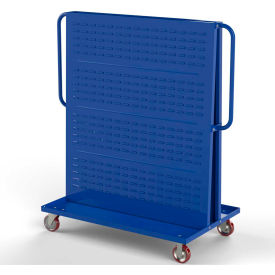Modular A-Frame Bin Cart, 2 Louvered Panels, 48"W x 30"D x 62"H, Blue