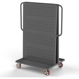 Modular A-Frame Bin Cart, 2 Louvered Panels, 36"W x 30"D x 62"H, Gray