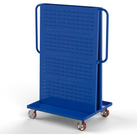 Modular A-Frame Bin Cart, 2 Louvered Panels, 36"W x 30"D x 62"H, Blue