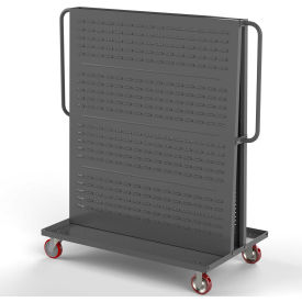 Modular A-Frame Bin Cart with 1 Louvered and 1 Round-Peg Pegboard 48" x 30" x 62" Gray
