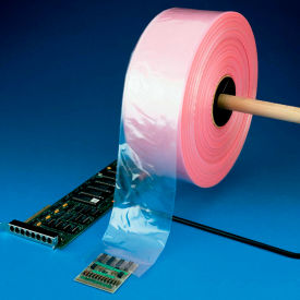 Anti Static Poly Tubing, 12"W x 500'L, 6 Mil, Pink, 1 Roll