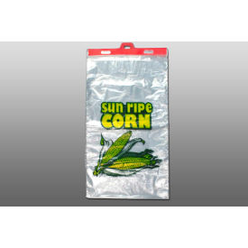 Corn Bags On Plastic Header, 13"W x 22"L, 1.2 Mil, Clear, 500/Pack