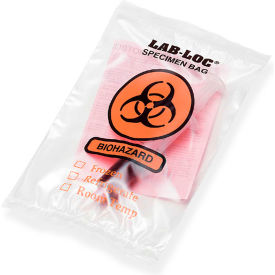 Reclosable 3-Wall Specimen Transfer Bag (Biohazard), 9" x 12", Clear, Pkg Qty 1000