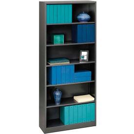 Brigade Steel Six-Shelf Bookcase 34-1/2W Black