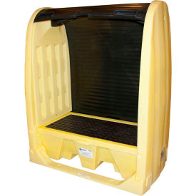 4062-YE-D 2-Drum Hardcover & Spillpallet with Drain - 66 Gallon Capacity