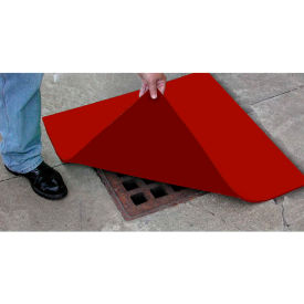 Spill Protector Drain Cover, 18" x 18" x 1/4", Red