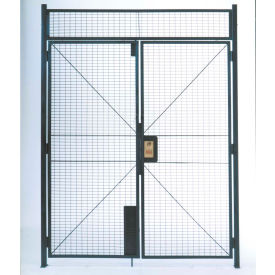 Woven Wire Double Hinged Door, 6'W x 7'H, 8' 5-1/4" Overall Height