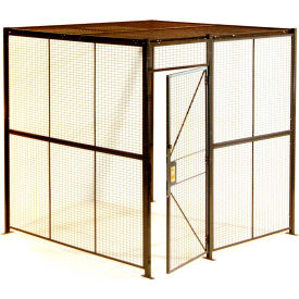 Woven Wire, 4 Sided Cage with 3' Hinged Door, No Ceiling 12' 6" x 12' 6" x 8' 5-1/4"H