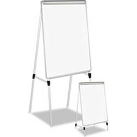 Adjustable White Board Easel, Aluminum Frame, 29"W x 41"H, White Melamine