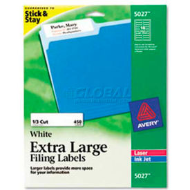 Extra-Large 1/3-Cut File Folder Labels, 15/16 x 3-7/16, White, 450/Pk