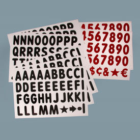 Master Numbers & Symbols For White Sign, Set Of 314-4" Letters, 24" X 36", 5 Lbs.
