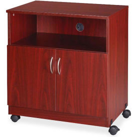 Mobile Machine Stand with Shelf, 28" x 19-3/4" x 30-1/2", Mahogany