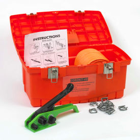 Cord Kit w/ Tensioner/Buckles/Windlass & Case, 250'L x 3/4" Strap Width Coil, Orange