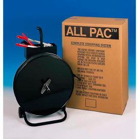 PP Kit w/ Tensioner/Sealer/Seals & Cart, 3600'L x 1/2" Strap Width Coil, Black