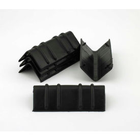 Plastic Strap Guard Corner Protectors with Points, 2"L x 5-1/4"W, Black, Pack of 200