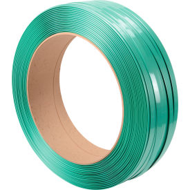Polyester Strapping, 3/4"W x 2400'L x 0.050" Thick, 16" x 6" Core, Green