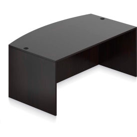 Wood Desk with Bow Front - 71"- Espresso