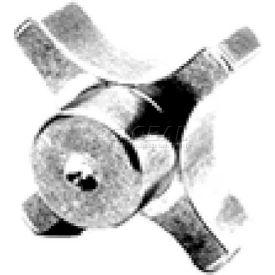 Four-Prong Clamping Knob, 2-1/2", 2.5" (63.5), .56"(14.3)