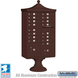 Regency Decorative Cluster Box Unit, Short, 16 A Size Doors, Type III, Bronze, USPS Access