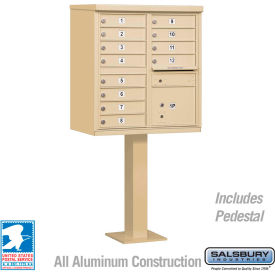 Cluster Box Unit, 12 A Size Doors, Type II, Sandstone, USPS Access