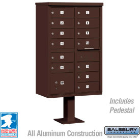 Cluster Box Unit, 13 B Size Doors, Type IV, Bronze, USPS Access
