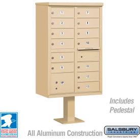 Cluster Box Unit, 13 B Size Doors, Type IV, Sandstone, USPS Access