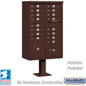 Cluster Box Unit, 16 A Size Doors, Type III, Bronze, USPS Access