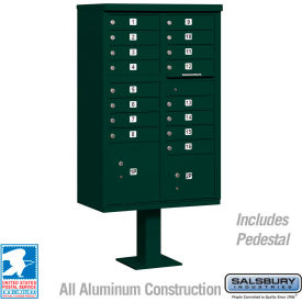 Cluster Box Unit, 16 A Size Doors, Type III, Green, USPS Access