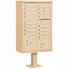 Cluster Box Unit, 16 A Size Doors, Type III, Sandstone, USPS Access
